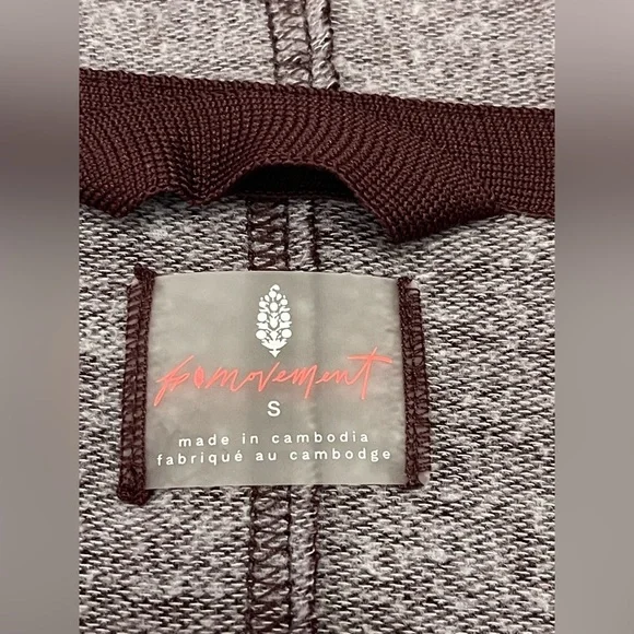 Free People Bonfire Hoodie Fig Jam  Burgundy Oversized Cropped Size XS - Picture 5 of 6